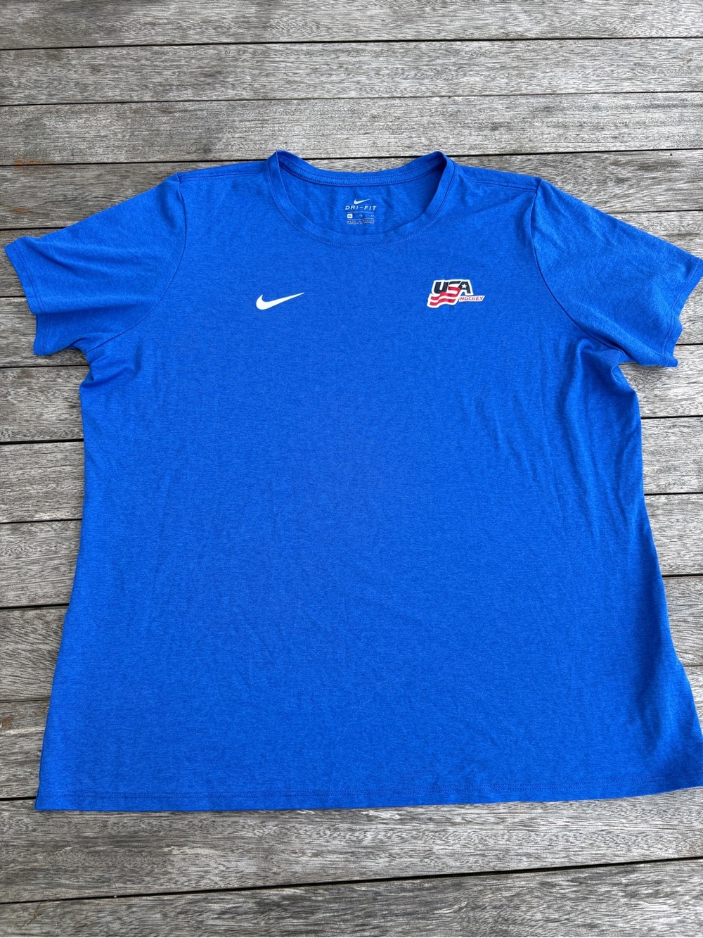 Nike Dry-Fit Hockey Women’s Royal Blue USA Logo Short Sleeve Tee